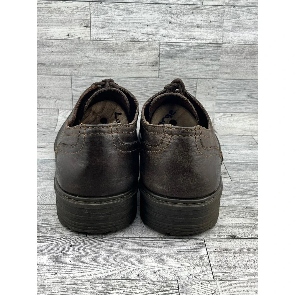 Born Men Brown‎ Leather Derby Shoes Lace Up Lug Sole Handcrafted Comfort Sz 11.5